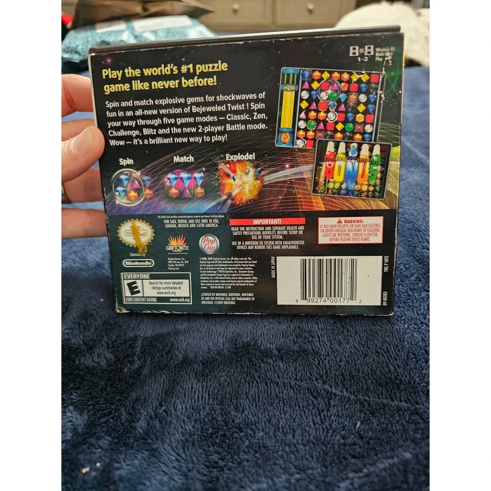 Bejeweled Twist Nintendo DS Case and Manual Only No Game PopCap Puzzle Gem Match